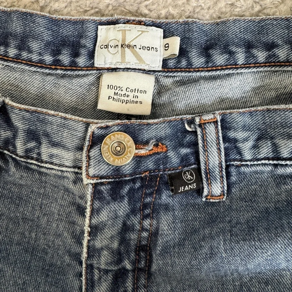 Calvin Klein Jeans Shorts Womens Size 9 Blue Denim High‎ Rise Vintage Style 90s